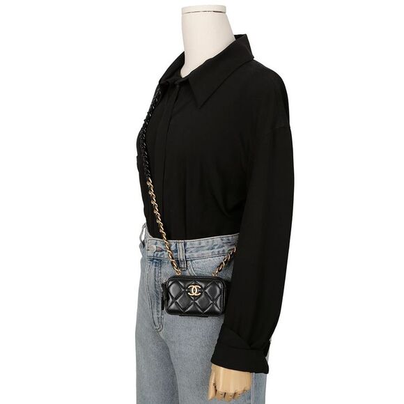 Cc Logo Mini Chain Shoulder Crossbody Bag - Picture 9 of 9